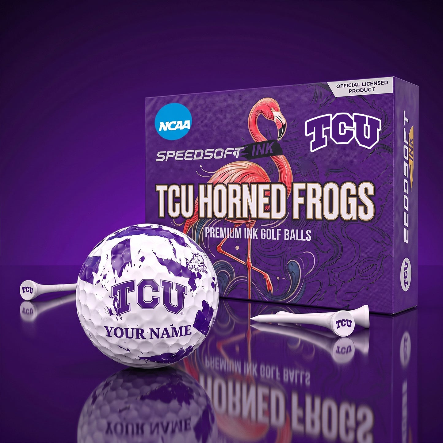 PREMIUM NCAA X TCU EXCLUSIVE PERSONALIZED GOLF BALL SET LIMITED EDTION