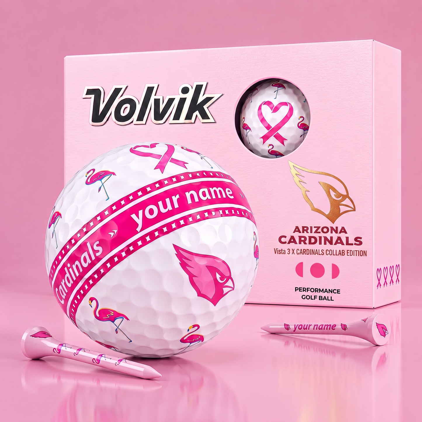 PREMIUM NFL  X AC EXCLUSIVE PERSONALIZED  VOLVIK BREAST CANCER  GOLF BALL SET LIMITED EDTION