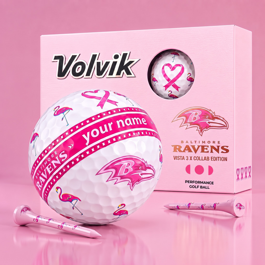 PREMIUM NFL  X BR EXCLUSIVE PERSONALIZED  VOLVIK BREAST CANCER  GOLF BALL SET LIMITED EDTION