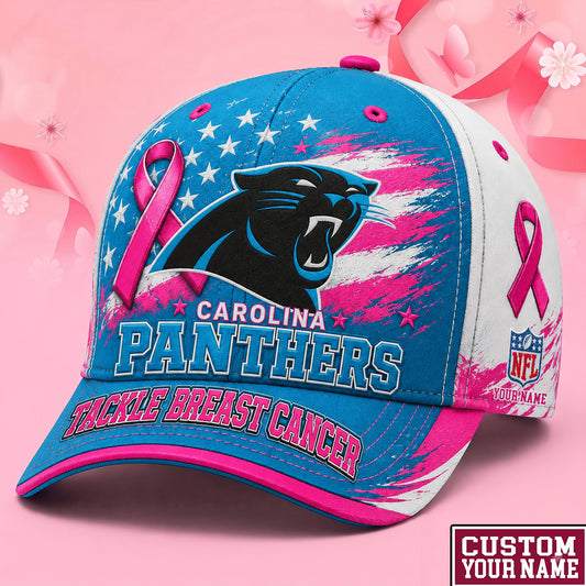 PREMIUM NFL X CAR EXCLUSIVE PERSONALIZED Pink Ribbon Breast Cancer Survior Cap