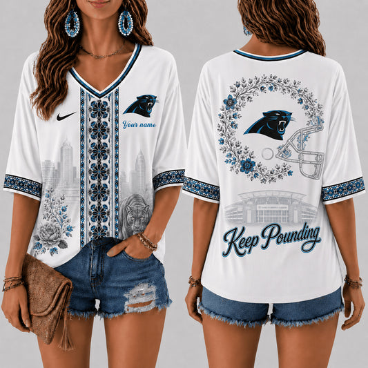 PREMIUM NFL X CAR EXCLUSIVE PERSONALIZED Women‘s Floral V-neck Shirt LIMITED EDITION