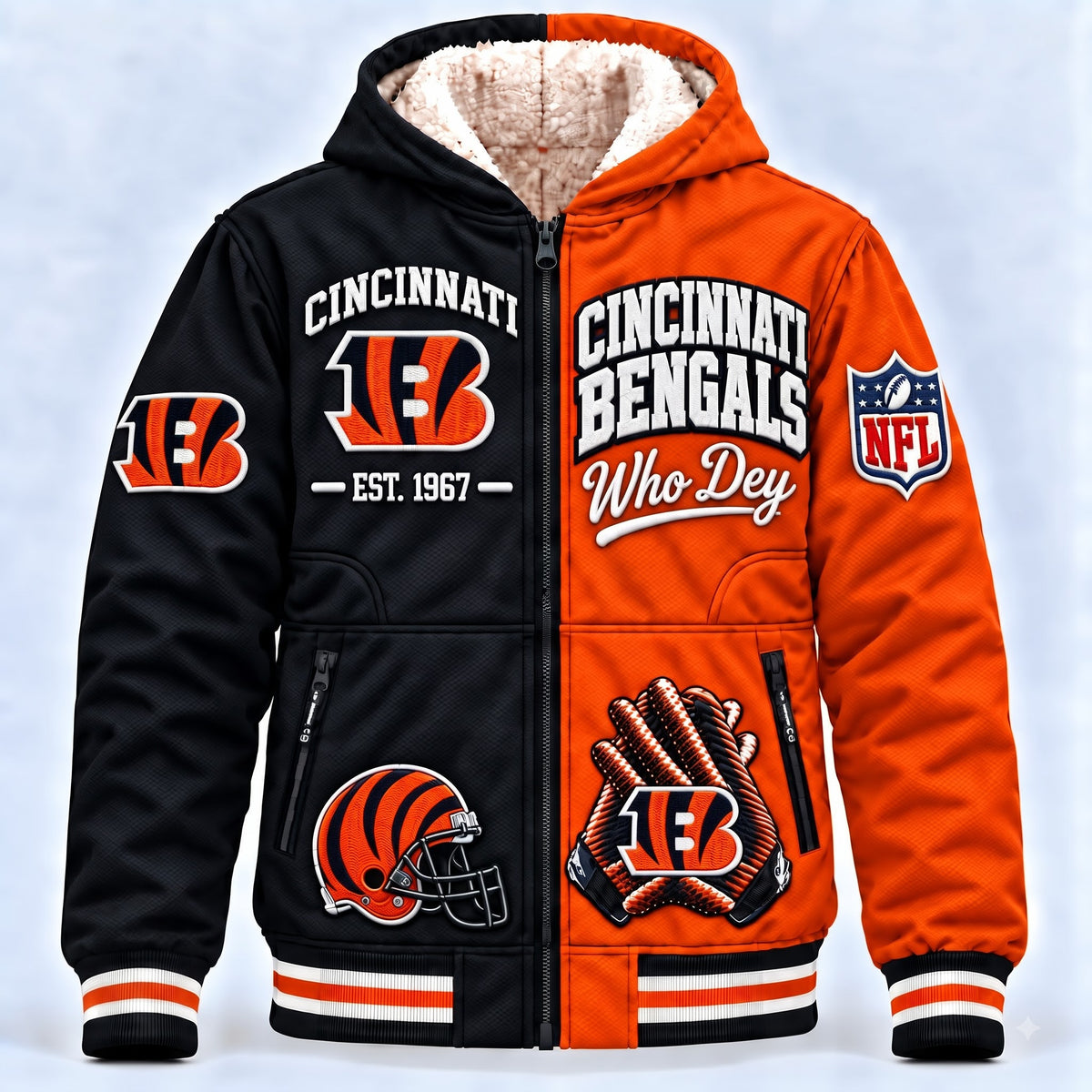 PREMIUM NFL X CIN AURA LUXE FLEECE JACKET LIMITED EDITION