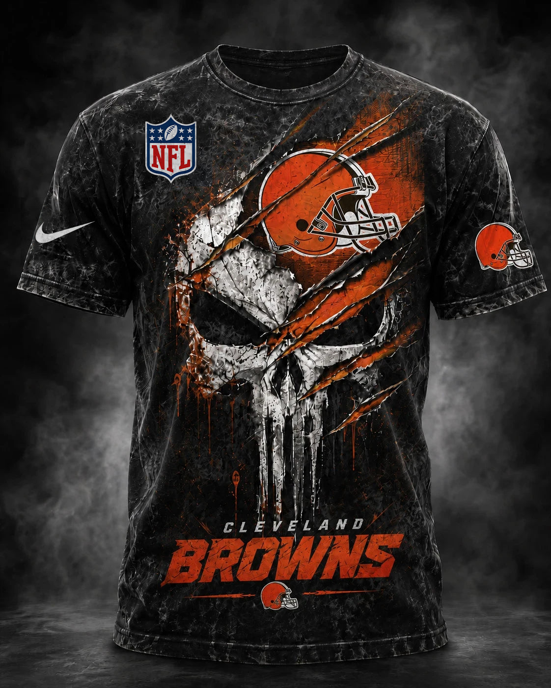 PREMIUM NFL X CLE EXCLUSIVE OLD-SKULL 3D Tshirt LIMITED EDITION