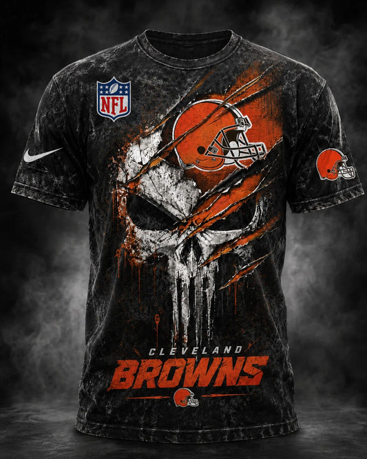 PREMIUM NFL X CLE EXCLUSIVE OLD-SKULL 3D Tshirt LIMITED EDITION