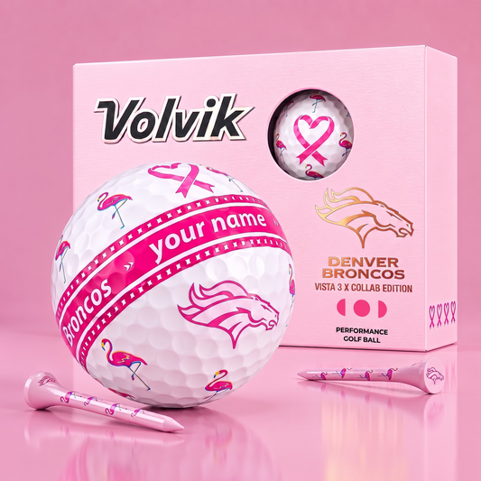 PREMIUM NFL  X DB EXCLUSIVE PERSONALIZED  VOLVIK BREAST CANCER  GOLF BALL SET LIMITED EDTION