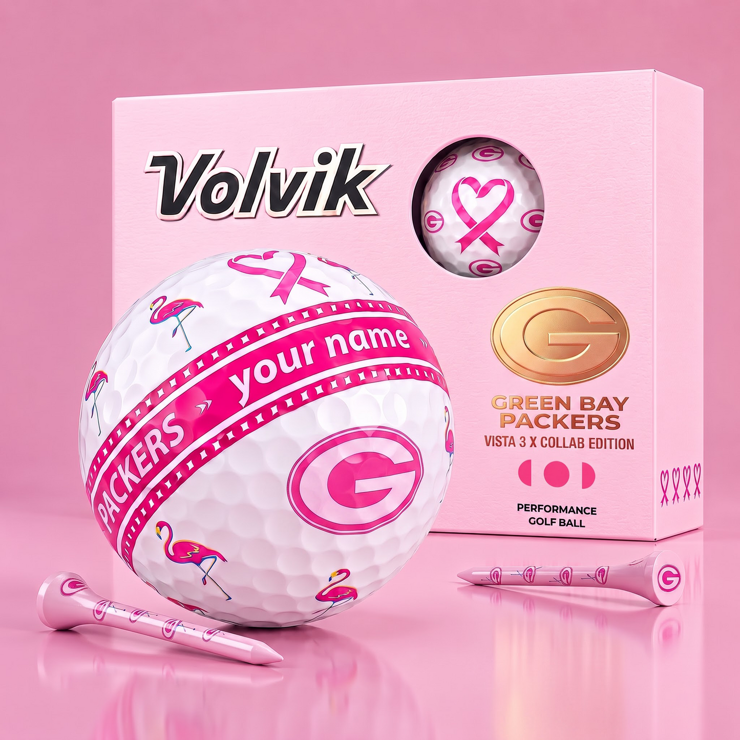 PREMIUM NFL  X GBP EXCLUSIVE PERSONALIZED  VOLVIK BREAST CANCER  GOLF BALL SET LIMITED EDTION