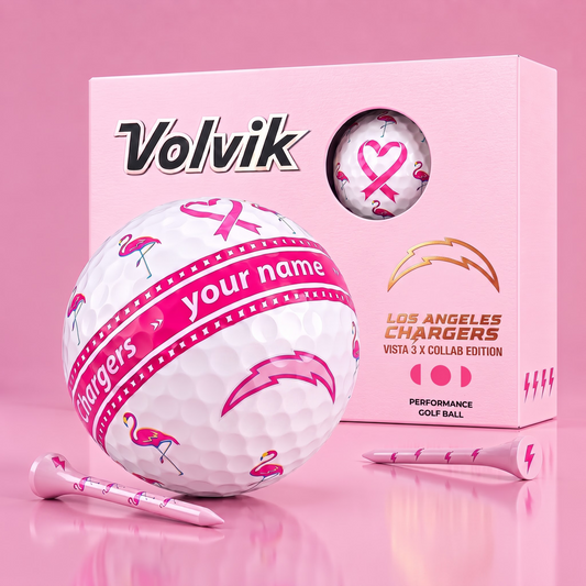 PREMIUM NFL  X LAC EXCLUSIVE PERSONALIZED  VOLVIK BREAST CANCER  GOLF BALL SET LIMITED EDTION