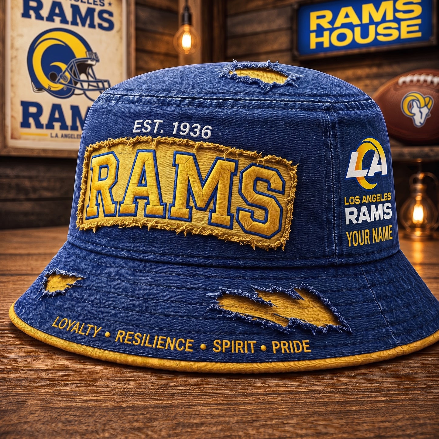 PREMIUM NFL X LAR EXCLUSIVE PERSONALIZED BUCKET HAT LIMITED EDITION