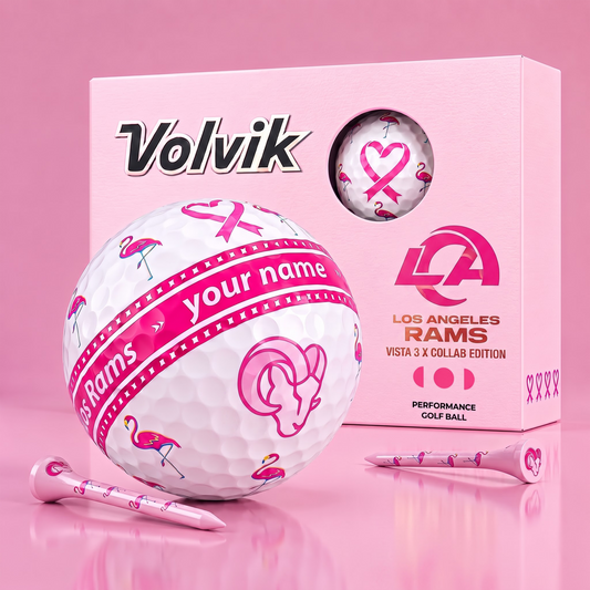 PREMIUM NFL  X LAR EXCLUSIVE PERSONALIZED  VOLVIK BREAST CANCER  GOLF BALL SET LIMITED EDTION