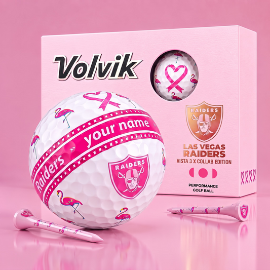 PREMIUM NFL  X LVR EXCLUSIVE PERSONALIZED  VOLVIK BREAST CANCER  GOLF BALL SET LIMITED EDTION