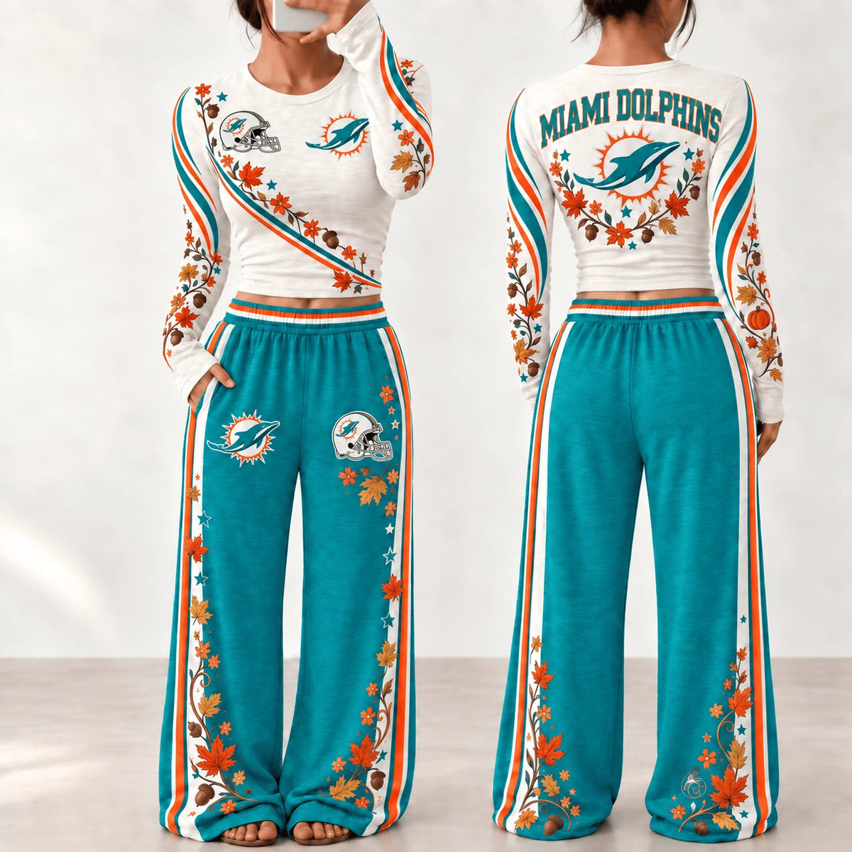 PREMIUM NFL X MIA EXCLUSIVE Woman Fall Season Lounge Set Limited Edition