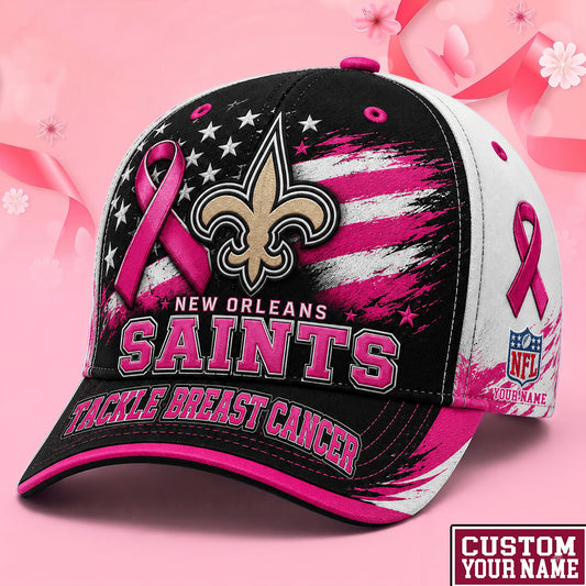 PREMIUM NFL X NO EXCLUSIVE PERSONALIZED Pink Ribbon Breast Cancer Survior Cap