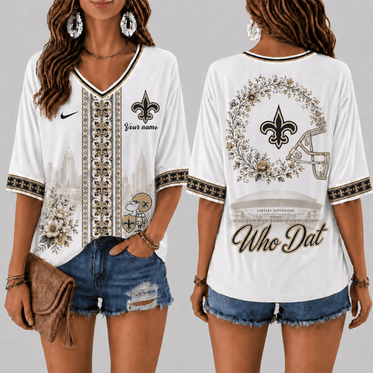 PREMIUM NFL X NO EXCLUSIVE PERSONALIZED Women‘s Floral V-neck Shirt LIMITED EDITION