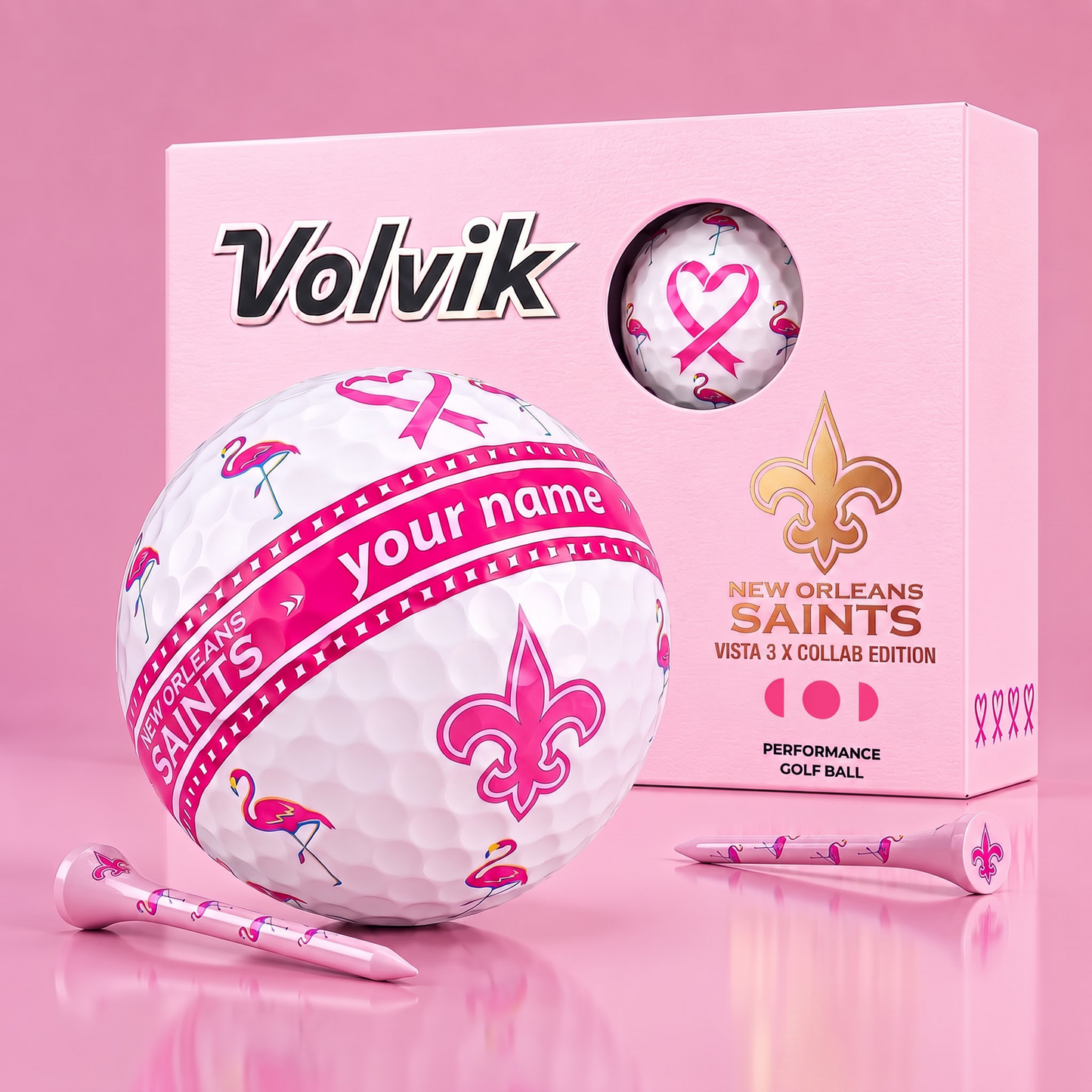 PREMIUM NFL  X NOS EXCLUSIVE PERSONALIZED  VOLVIK BREAST CANCER  GOLF BALL SET LIMITED EDTION