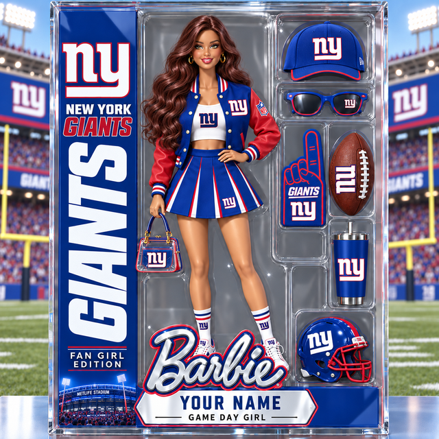 PREMIUM NFL X NYG Barbie PERSONALIZED Acrylic Block Plaque Gifts For Fan - Limited Edition