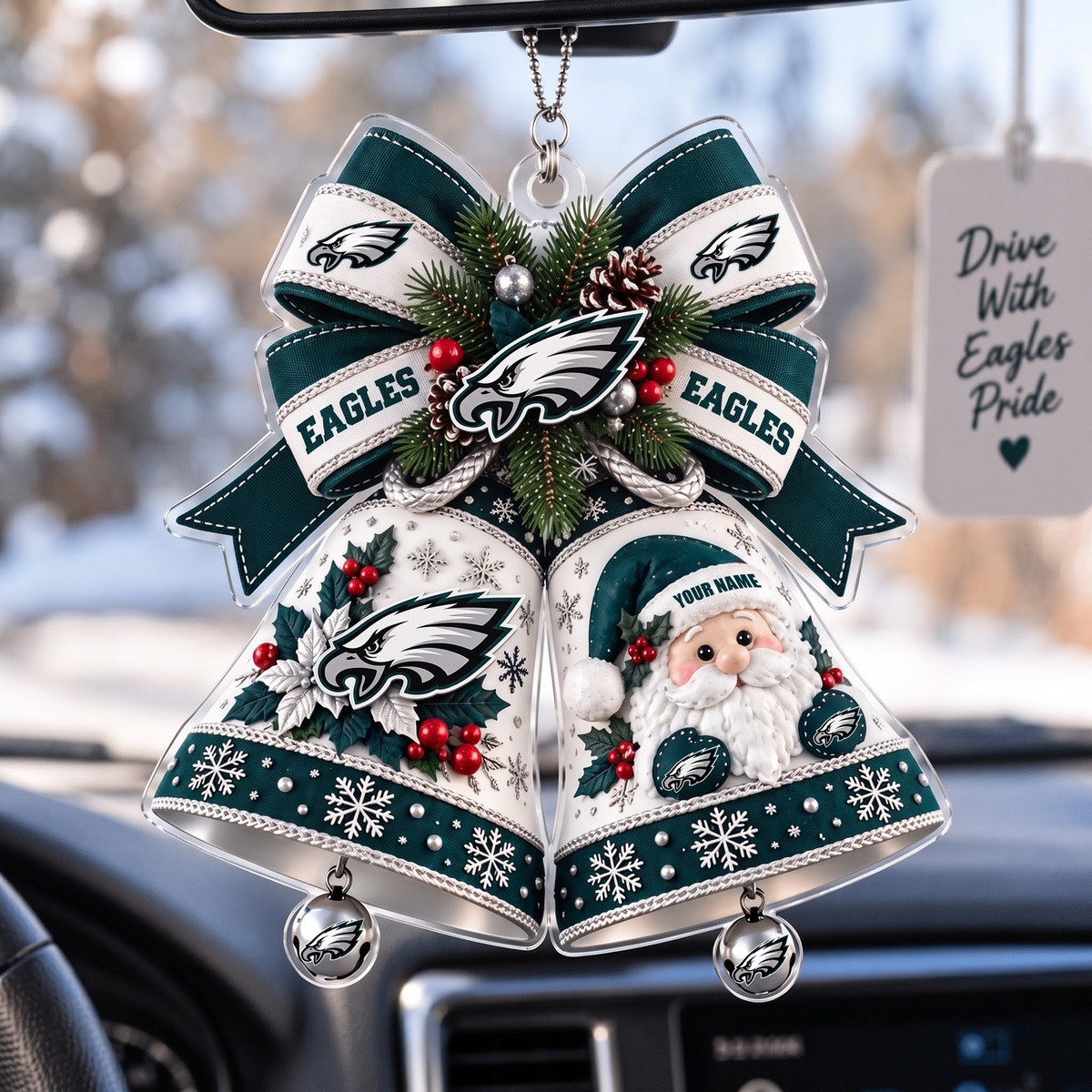 PREMIUM NFL X PE EXCLUSIVE Christmas KICK OFF Personalized Acrylic Car Ornament LIMITED EDITION