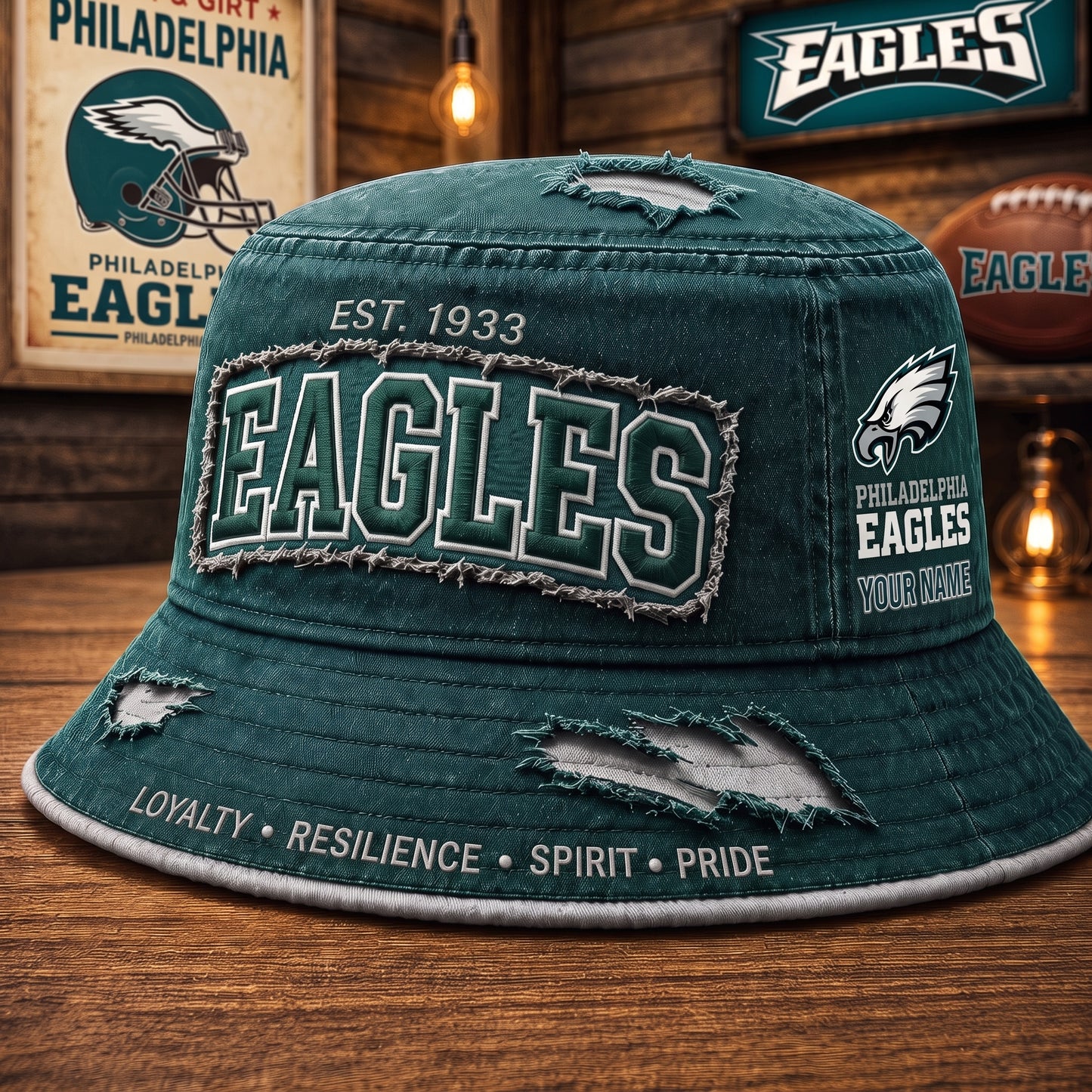 PREMIUM NFL X PE EXCLUSIVE PERSONALIZED BUCKET HAT LIMITED EDITION