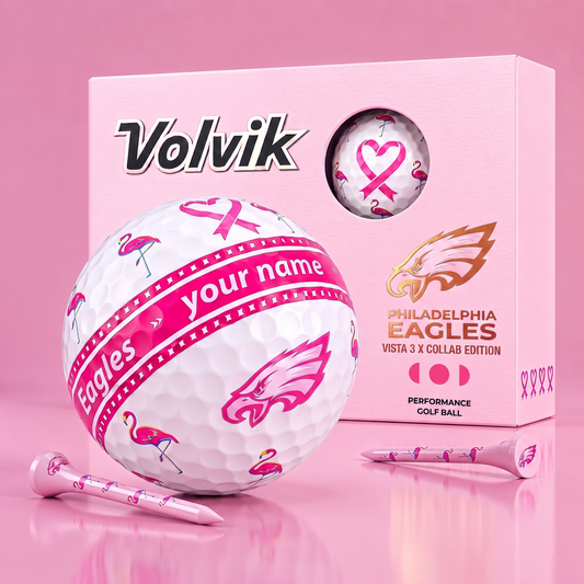 PREMIUM NFL  X PE EXCLUSIVE PERSONALIZED  VOLVIK BREAST CANCER  GOLF BALL SET LIMITED EDTION