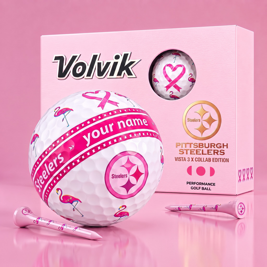 PREMIUM NFL  X PS EXCLUSIVE PERSONALIZED  VOLVIK BREAST CANCER  GOLF BALL SET LIMITED EDTION