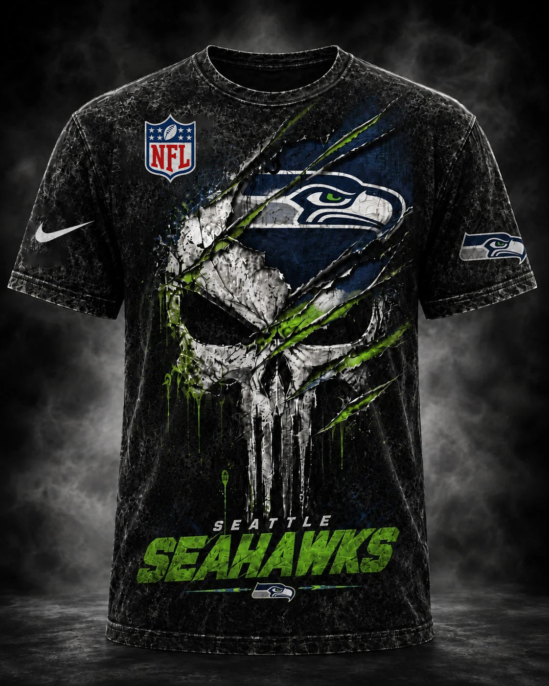 PREMIUM NFL X SEA EXCLUSIVE OLD-SKULL 3D Tshirt LIMITED EDITION
