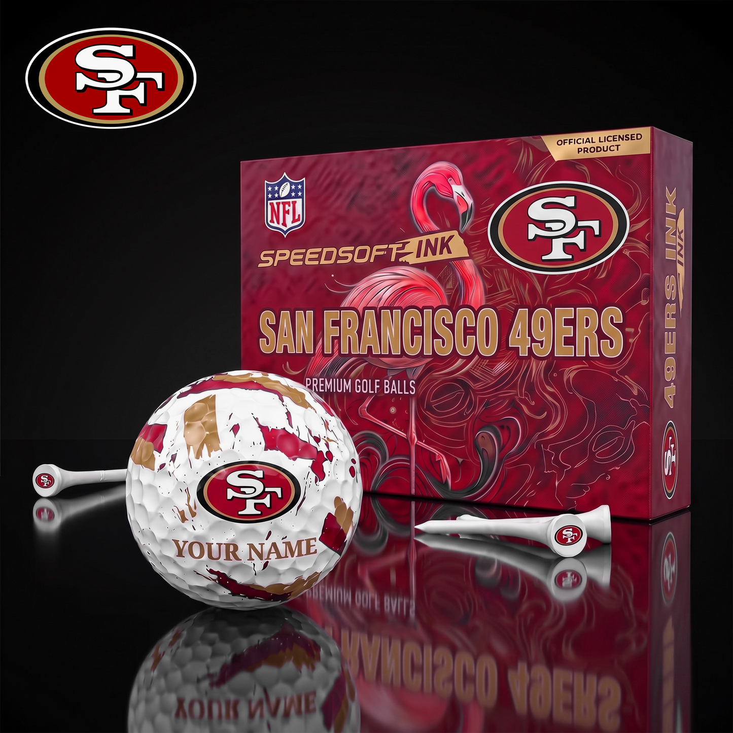 PREMIUM NFL X SF EXCLUSIVE PERSONALIZED GOLF BALL SET LIMITED EDTION