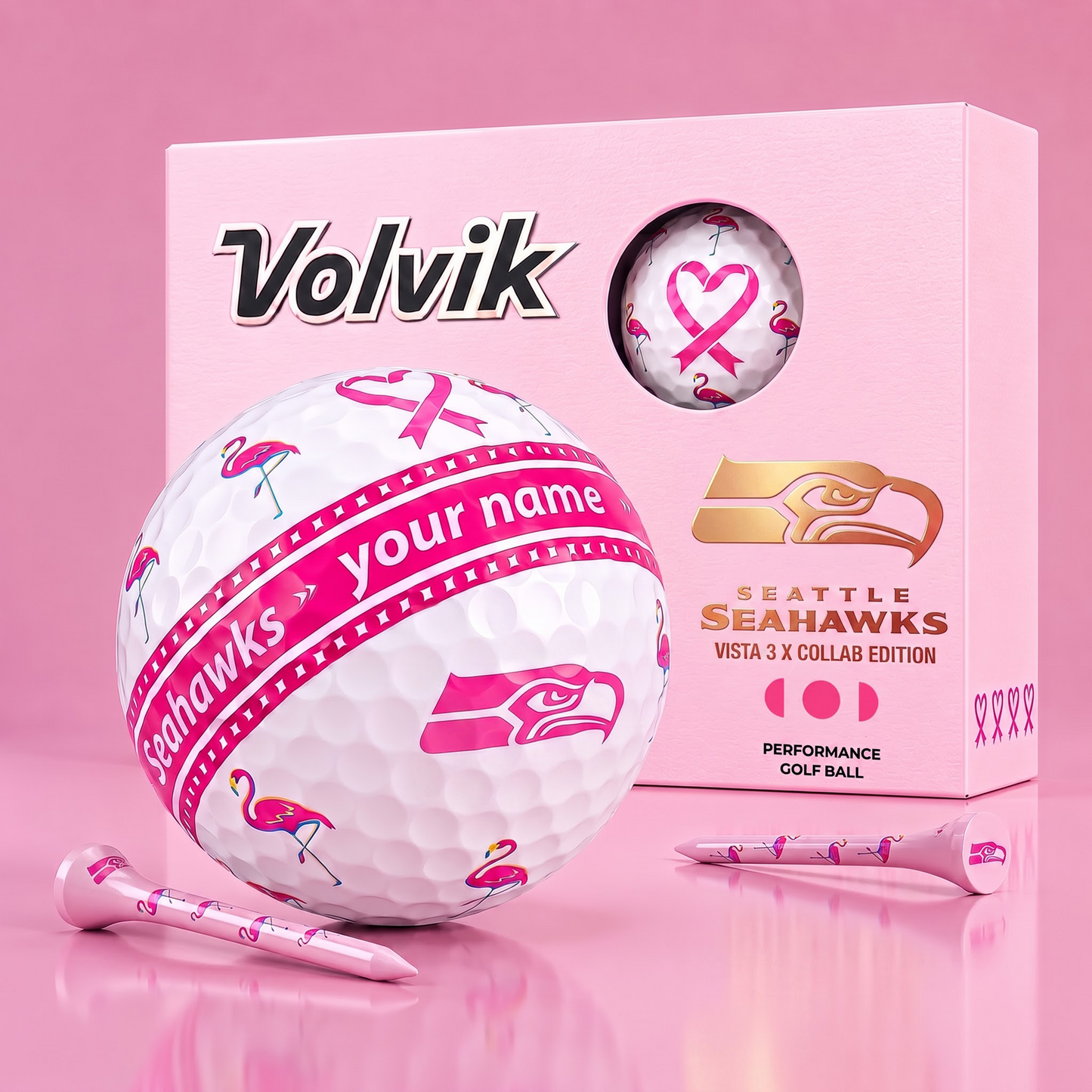 PREMIUM NFL  X SS EXCLUSIVE PERSONALIZED  VOLVIK BREAST CANCER  GOLF BALL SET LIMITED EDTION