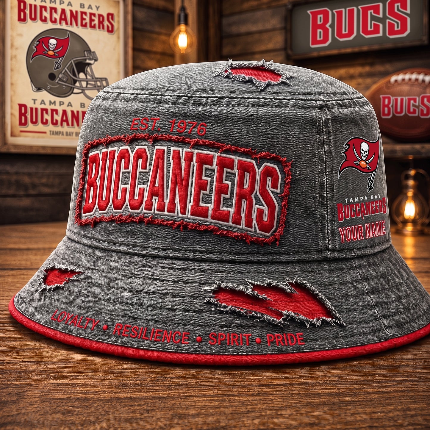 PREMIUM NFL X TBB EXCLUSIVE PERSONALIZED BUCKET HAT LIMITED EDITION