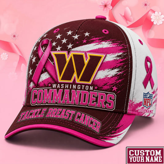 PREMIUM NFL X WAS EXCLUSIVE PERSONALIZED Pink Ribbon Breast Cancer Survior Cap