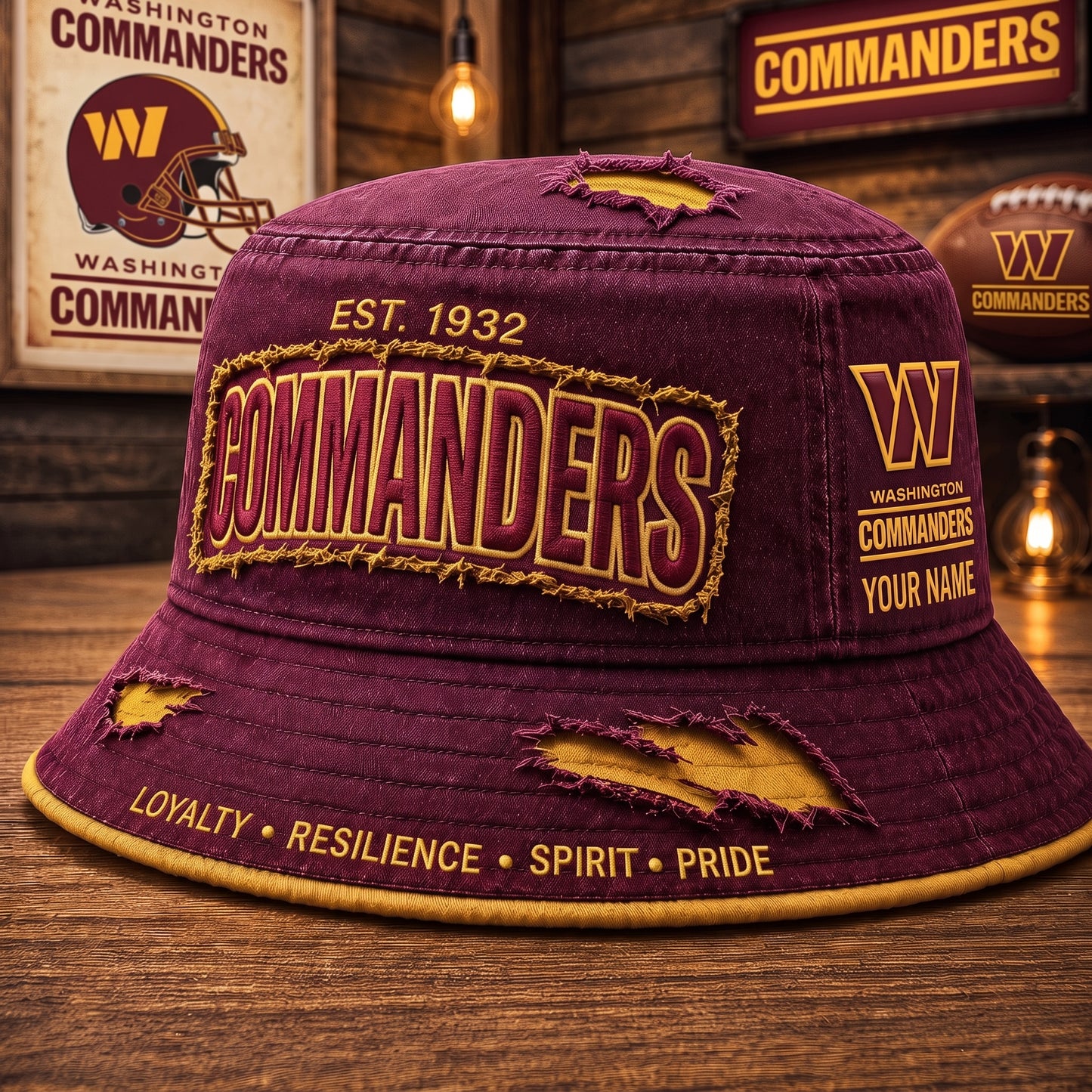PREMIUM NFL X WC EXCLUSIVE PERSONALIZED BUCKET HAT LIMITED EDITION