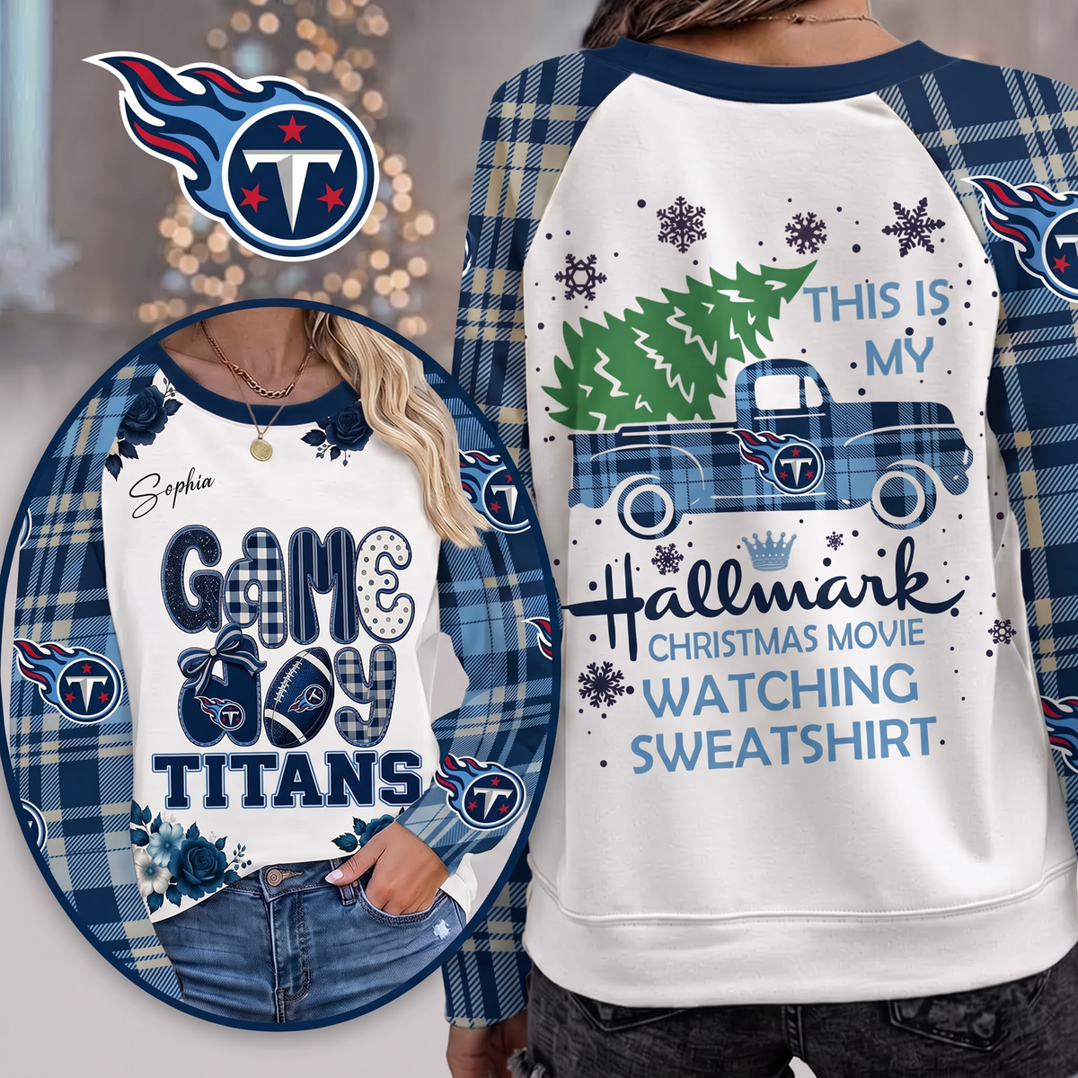 PREMIUM NFL x TT EXCLUSIVE PERSONALIZED Cozy Round Neck Raglan Sleeve Sweatshirt