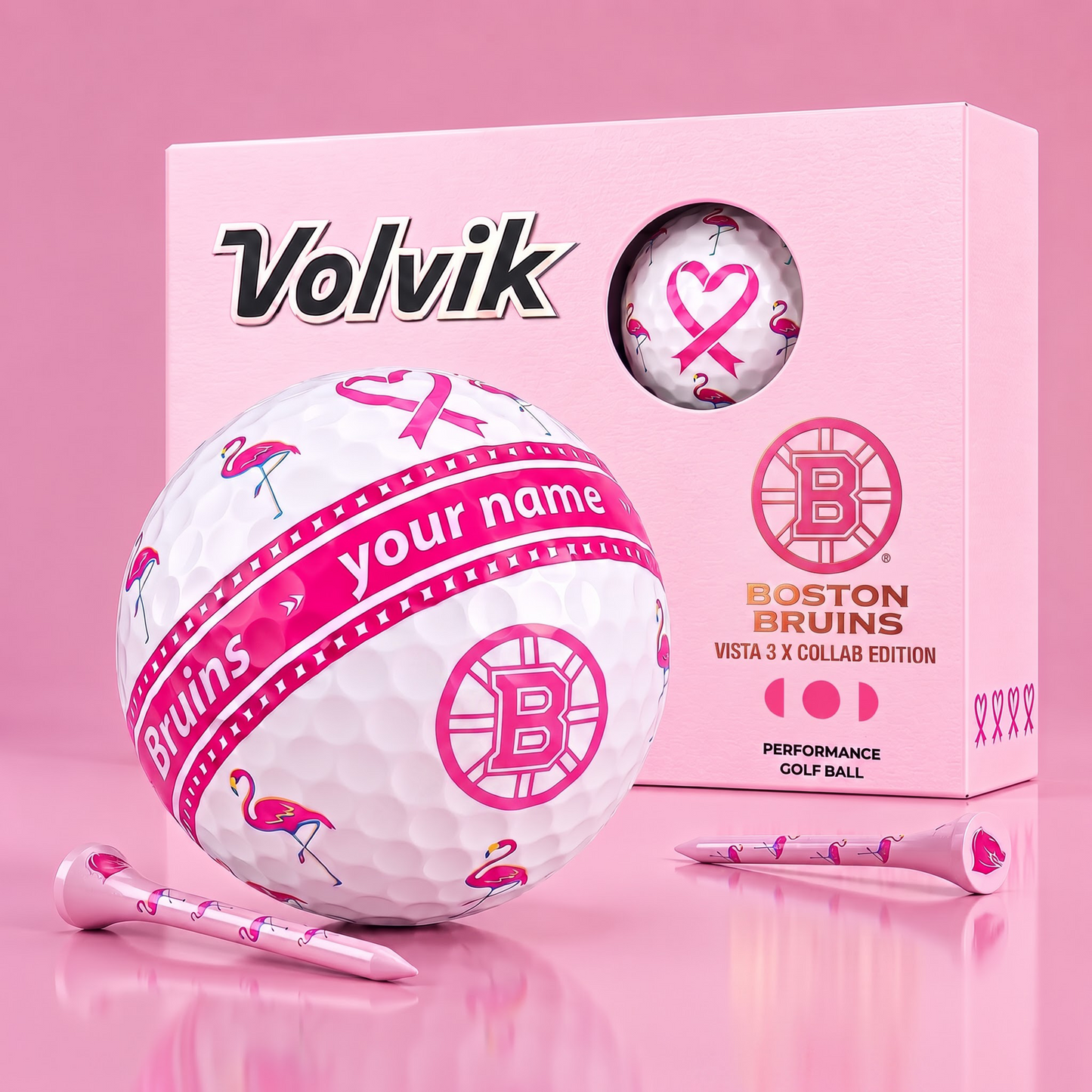 PREMIUM NHL  X BB EXCLUSIVE PERSONALIZED  VOLVIK BREAST CANCER  GOLF BALL SET LIMITED EDTION