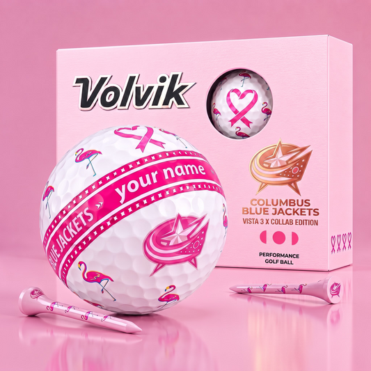 PREMIUM NHL  X CBJ EXCLUSIVE PERSONALIZED  VOLVIK BREAST CANCER  GOLF BALL SET LIMITED EDTION
