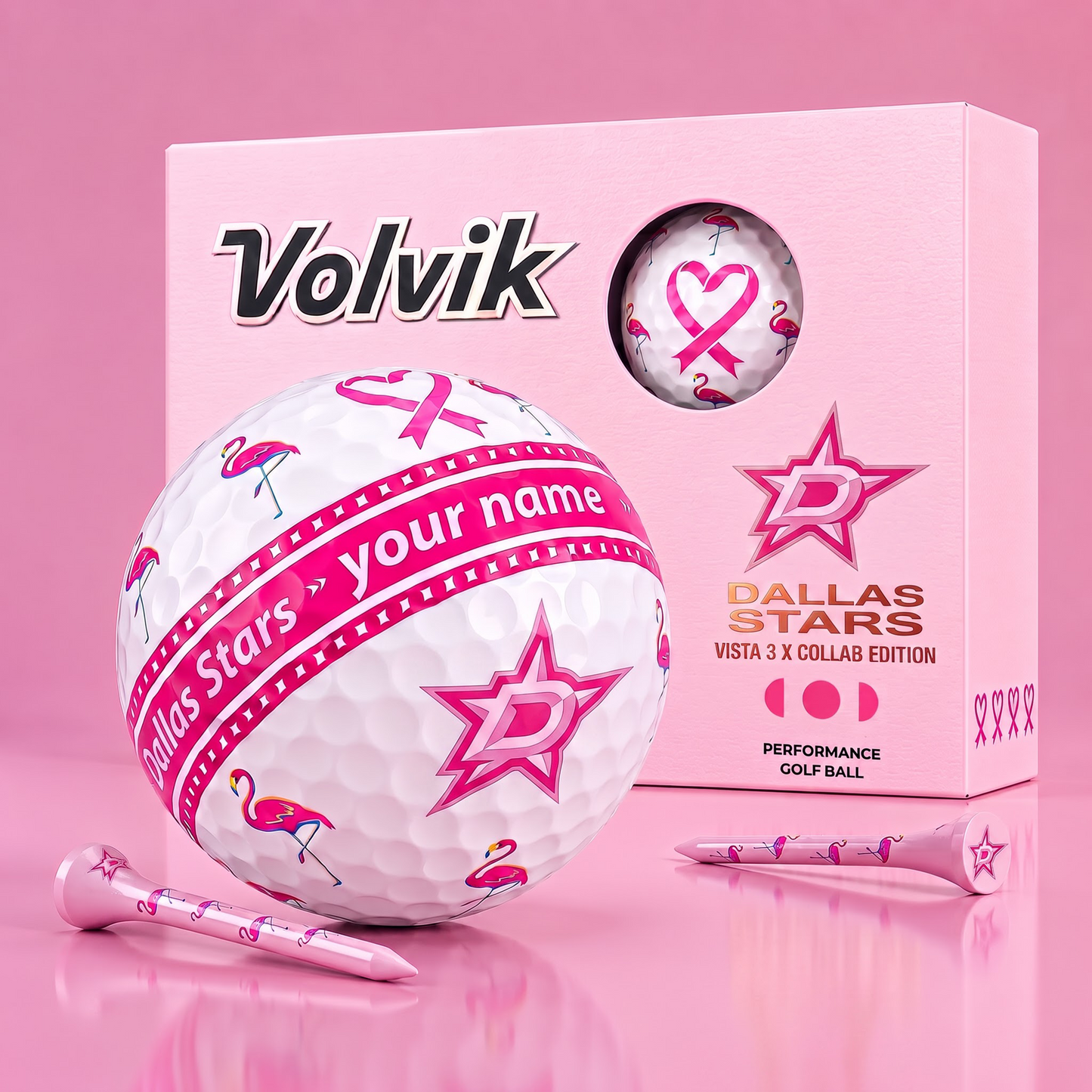 PREMIUM NHL  X DS EXCLUSIVE PERSONALIZED  VOLVIK BREAST CANCER  GOLF BALL SET LIMITED EDTION