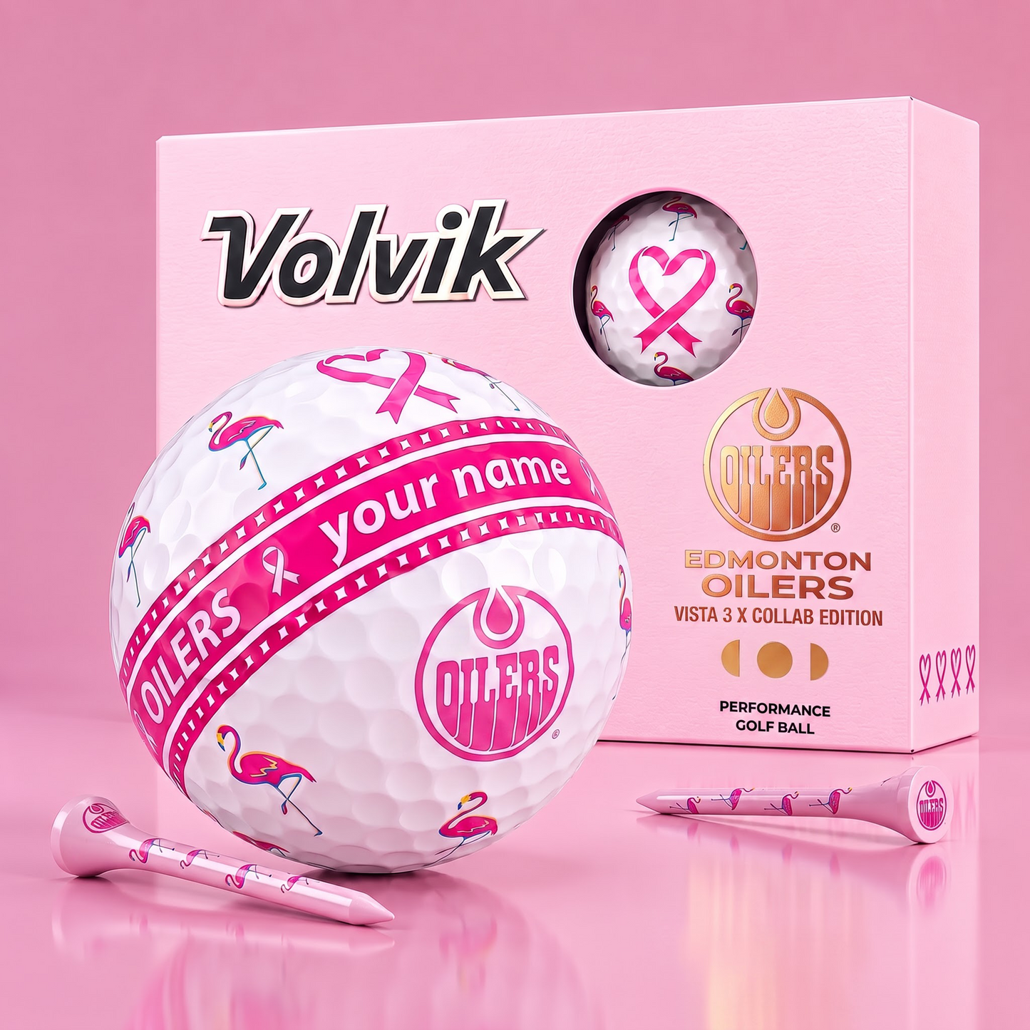PREMIUM NHL  X EO EXCLUSIVE PERSONALIZED  VOLVIK BREAST CANCER  GOLF BALL SET LIMITED EDTION