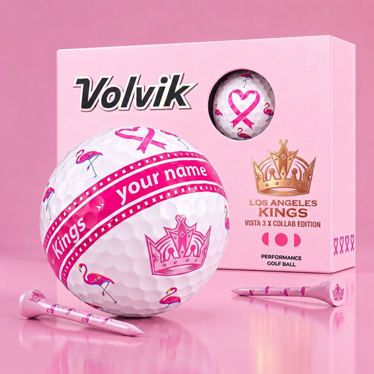 PREMIUM NHL  X LAK EXCLUSIVE PERSONALIZED  VOLVIK BREAST CANCER  GOLF BALL SET LIMITED EDTION