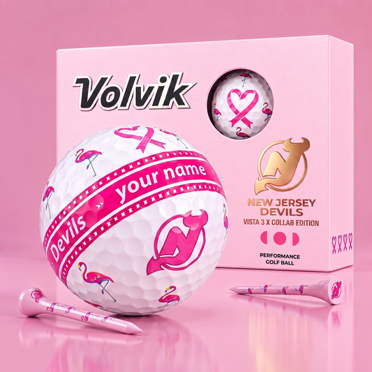 PREMIUM NHL  X NJD EXCLUSIVE PERSONALIZED  VOLVIK BREAST CANCER  GOLF BALL SET LIMITED EDTION