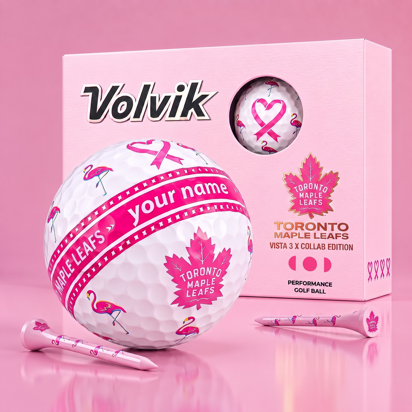 PREMIUM NHL  X TML EXCLUSIVE PERSONALIZED  VOLVIK BREAST CANCER  GOLF BALL SET LIMITED EDTION