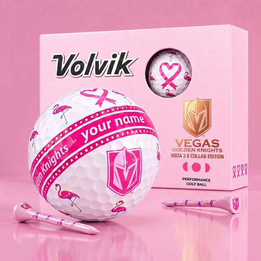 PREMIUM NHL  X VGK EXCLUSIVE PERSONALIZED  VOLVIK BREAST CANCER  GOLF BALL SET LIMITED EDTION