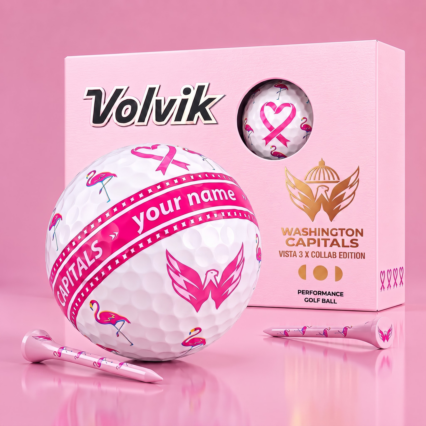 PREMIUM NHL  X WC EXCLUSIVE PERSONALIZED  VOLVIK BREAST CANCER  GOLF BALL SET LIMITED EDTION
