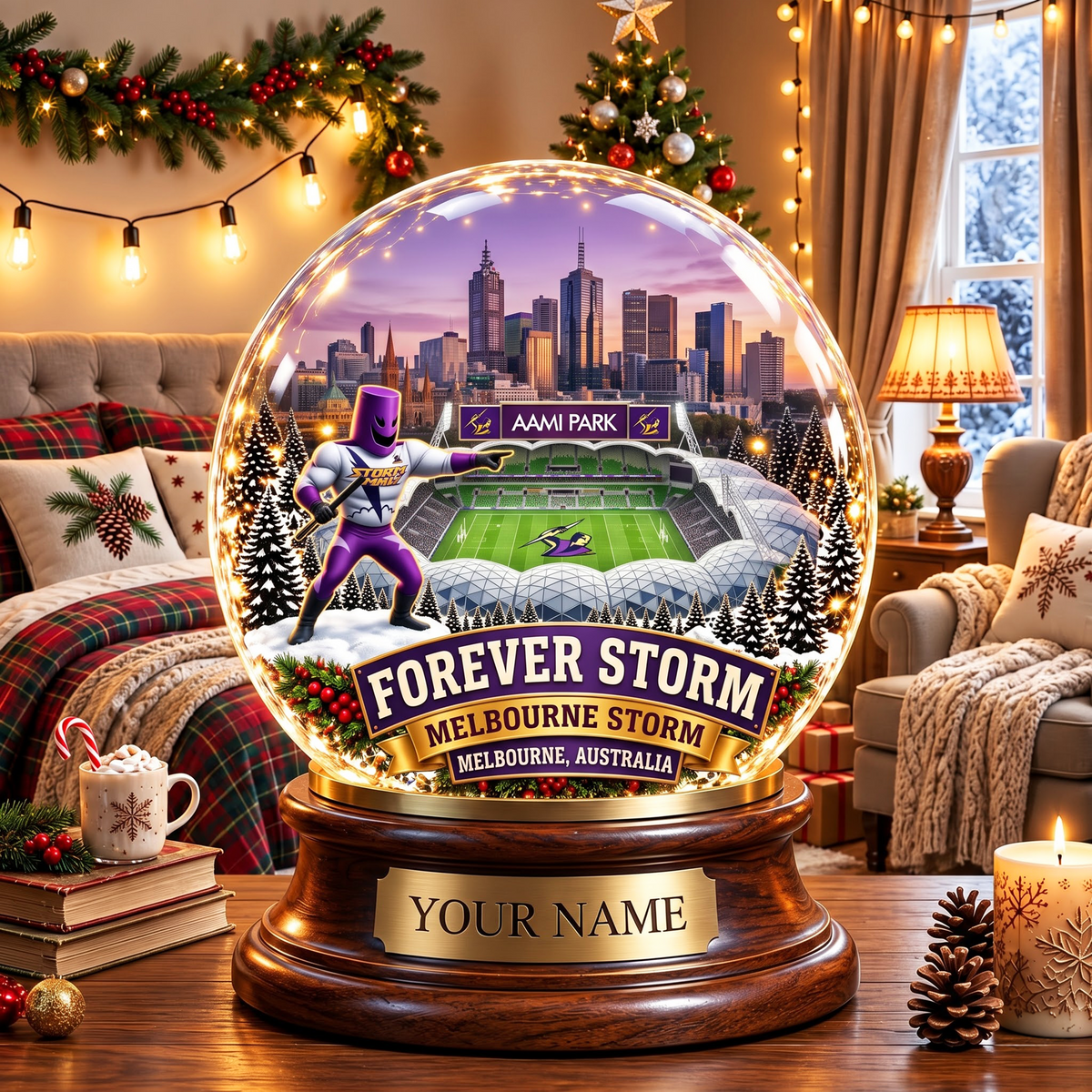 PREMIUM NRL MS DELUXE PERSONALIZED Crystal Ball Night Light For FanLIMITED EDITION
