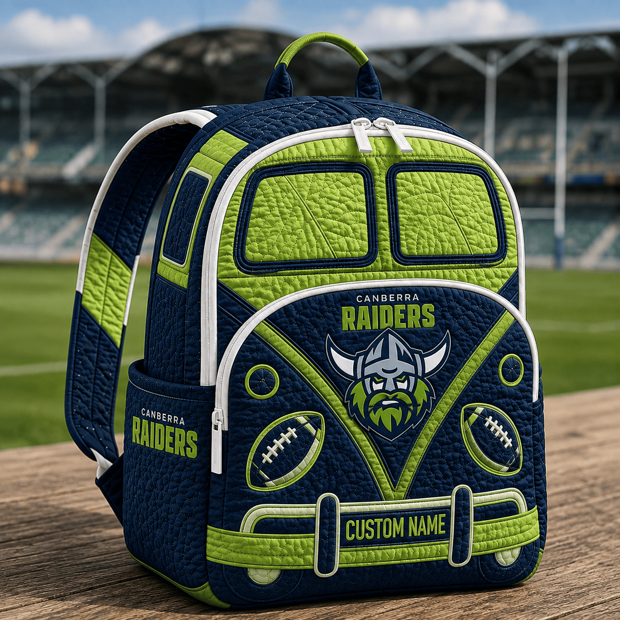 PREMIUM NRL X CR EXCLUSIVE Personalized Hippie Van Quilted Backpack Limited Edition
