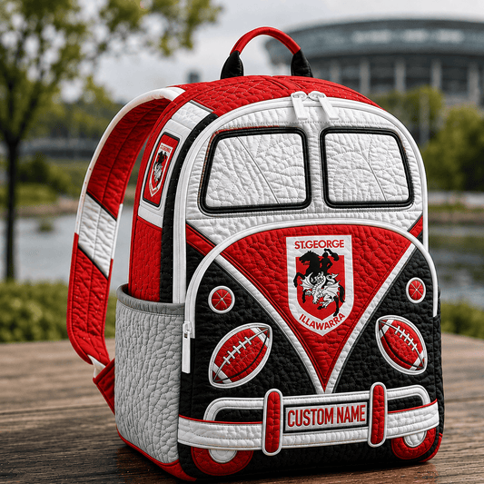 PREMIUM NRL X DRA EXCLUSIVE Personalized Hippie Van Quilted Backpack Limited Edition