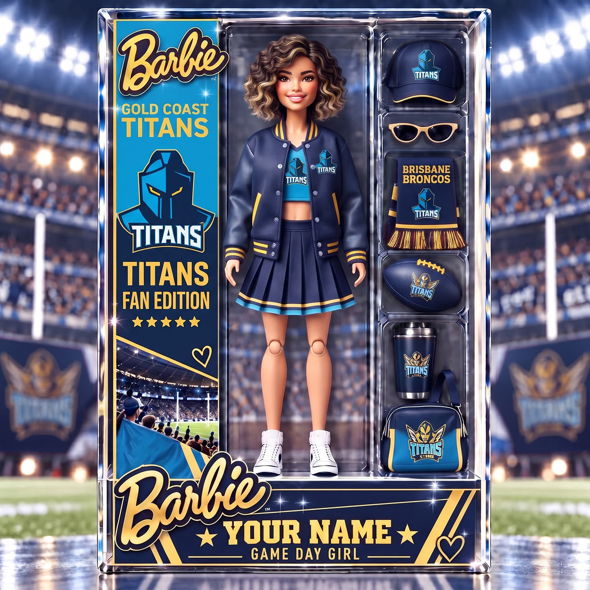 PREMIUM NRL X GCT EXCLUSIVE BARBIE PERSONALIZED Acrylic Block Plaque Gifts For Fan - Limited Edition