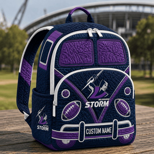PREMIUM NRL X MS EXCLUSIVE Personalized Hippie Van Quilted Backpack Limited Edition