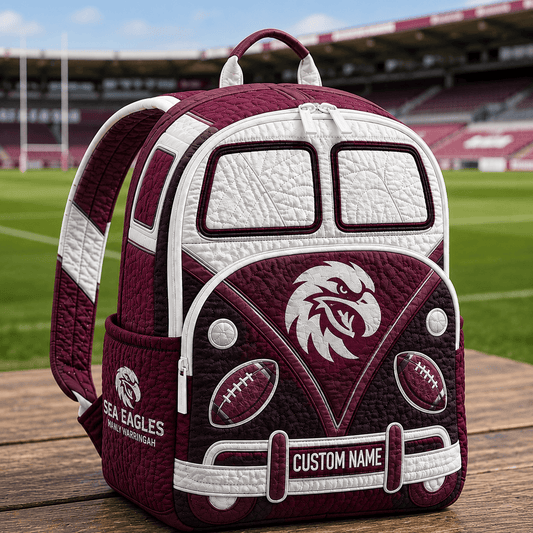 PREMIUM NRL X MWSE EXCLUSIVE Personalized Hippie Van Quilted Backpack Limited Edition