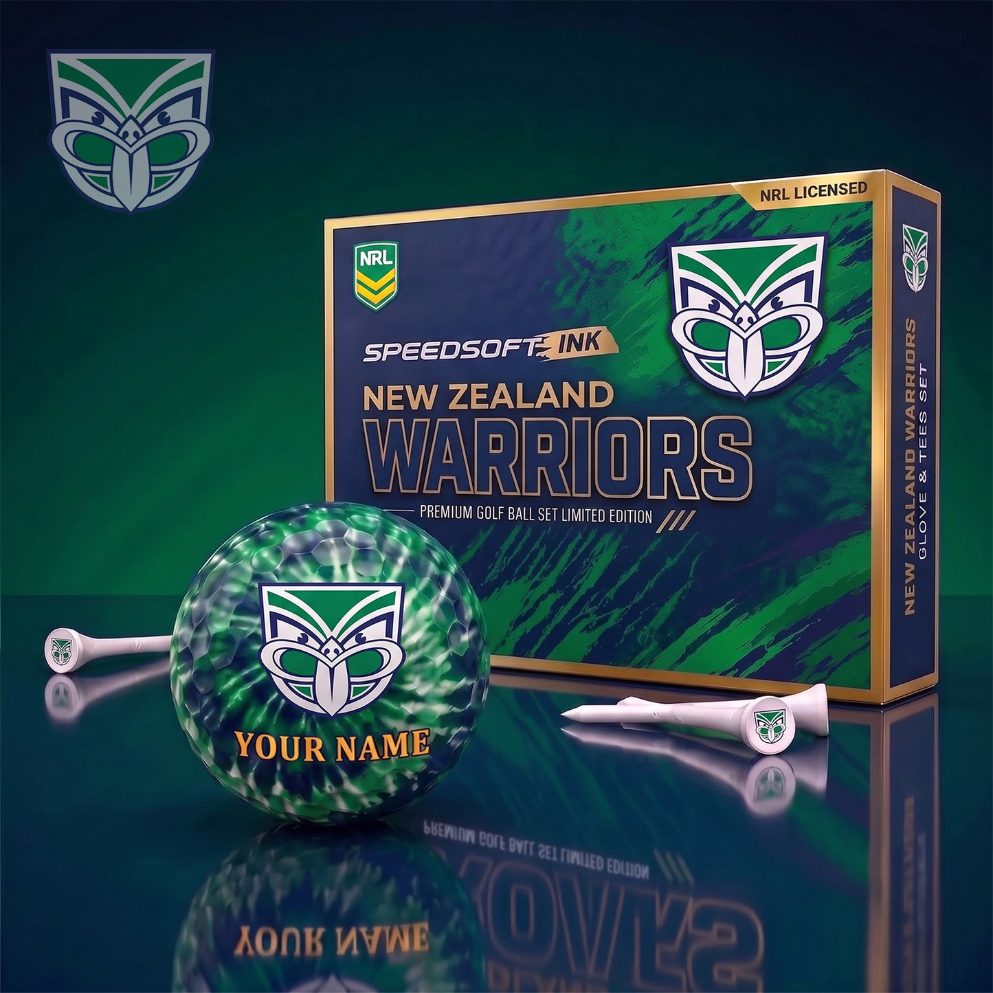 PREMIUM NRL X NZW Glam-Lux PERSONALIZED TIE-Dye GOLF BALL SET LIMITED EDTION