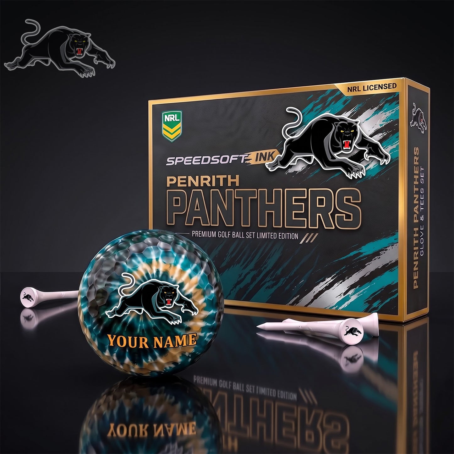 PREMIUM NRL X PP Glam-Lux PERSONALIZED TIE-Dye GOLF BALL SET LIMITED EDTION