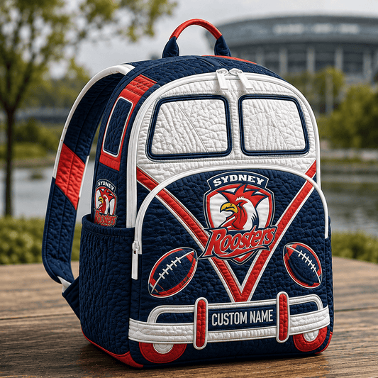 PREMIUM NRL X SR EXCLUSIVE Personalized Hippie Van Quilted Backpack Limited Edition