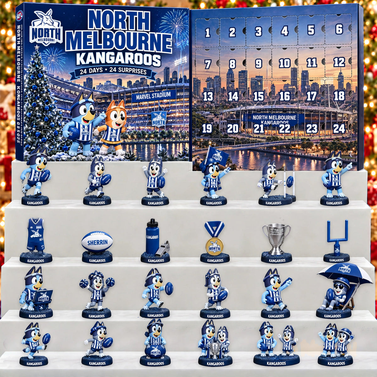 PREMIUM AFL X NM EXCLUSIVE PERSONALIZED JOURNEY BLUEY & BINGO 24 Days Of FOOTY Advent Calendar Gift For Fan Limited Edition NDT NHM 031026