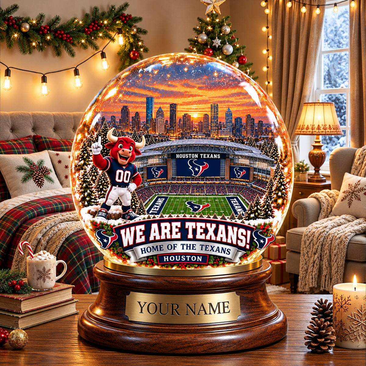 PREMIUM NFL X HT DELUXE PERSONALIZED Crystal Ball Night Light For FanLIMITED EDITION NDT VHM 031026